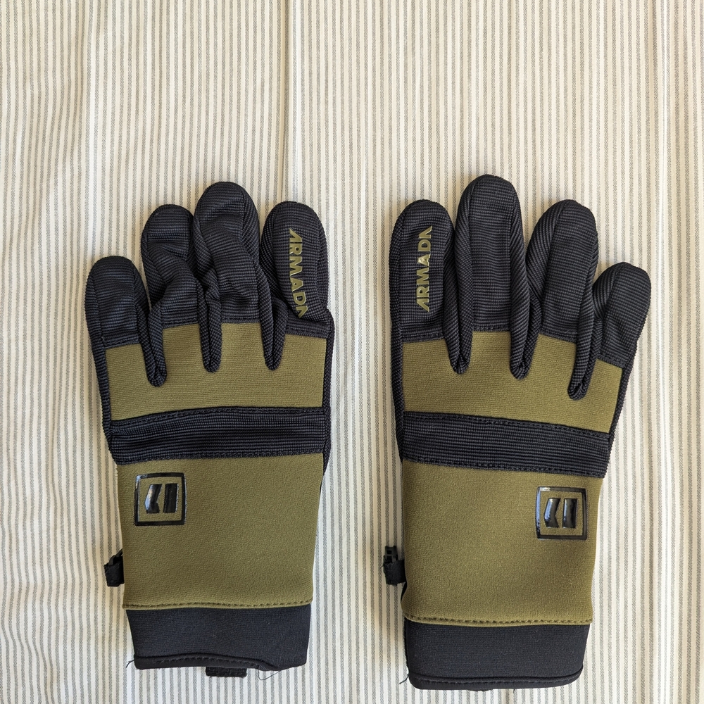 Armada Men's Black and Olive Winter Snow Gloves